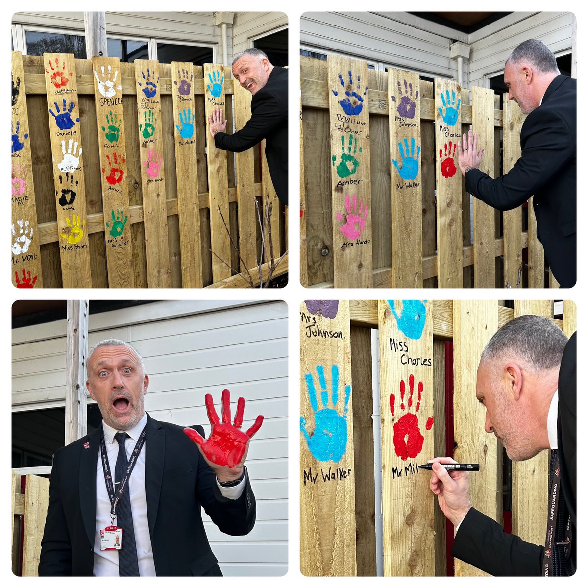 TKASASupport's tweet photo. Lots happening here at TKASA in Learning Support. Our sensory garden is coming along nicely, however there was a lot of plain wood so we had to do something about it… Mr Milford joined in too! 
#CaughtRedHanded #tkasa #tkasasupport #sensorygarden #workinprogress https://t.co/hlBDDJhvwM