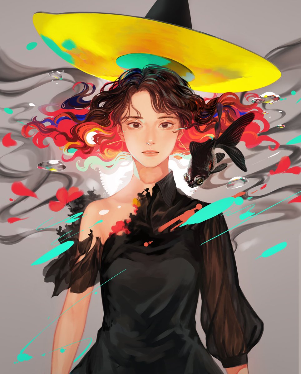「名無しの魔女変遷 右向きがち」|大犬あいのイラスト