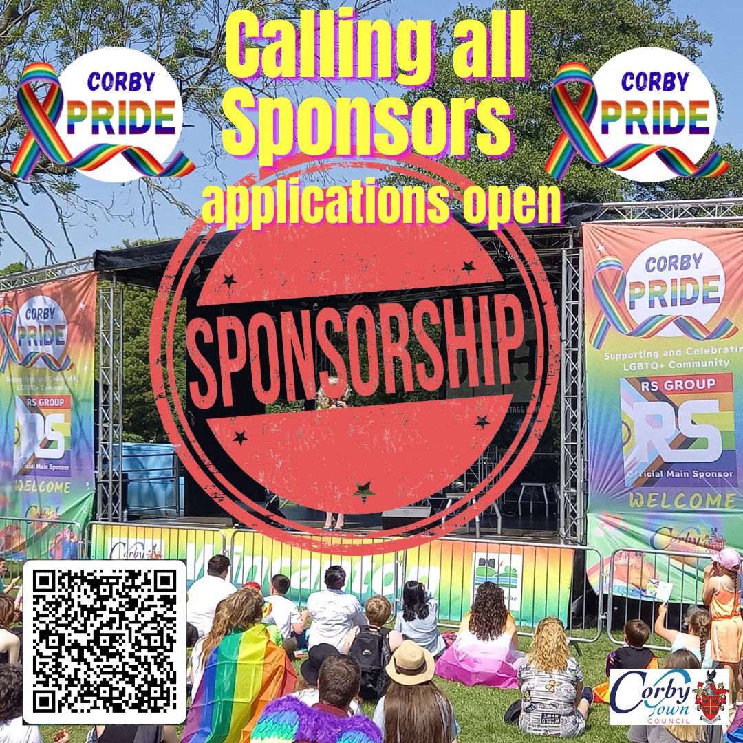 Calling all LGBT+ friendly businesses and organisations in and around Corby. After the fantastic response and attendance we had at our 1st Corby Pride, we are now looking for sponsors for this year's free event which will be held on Saturday 22nd June.  #corbypride