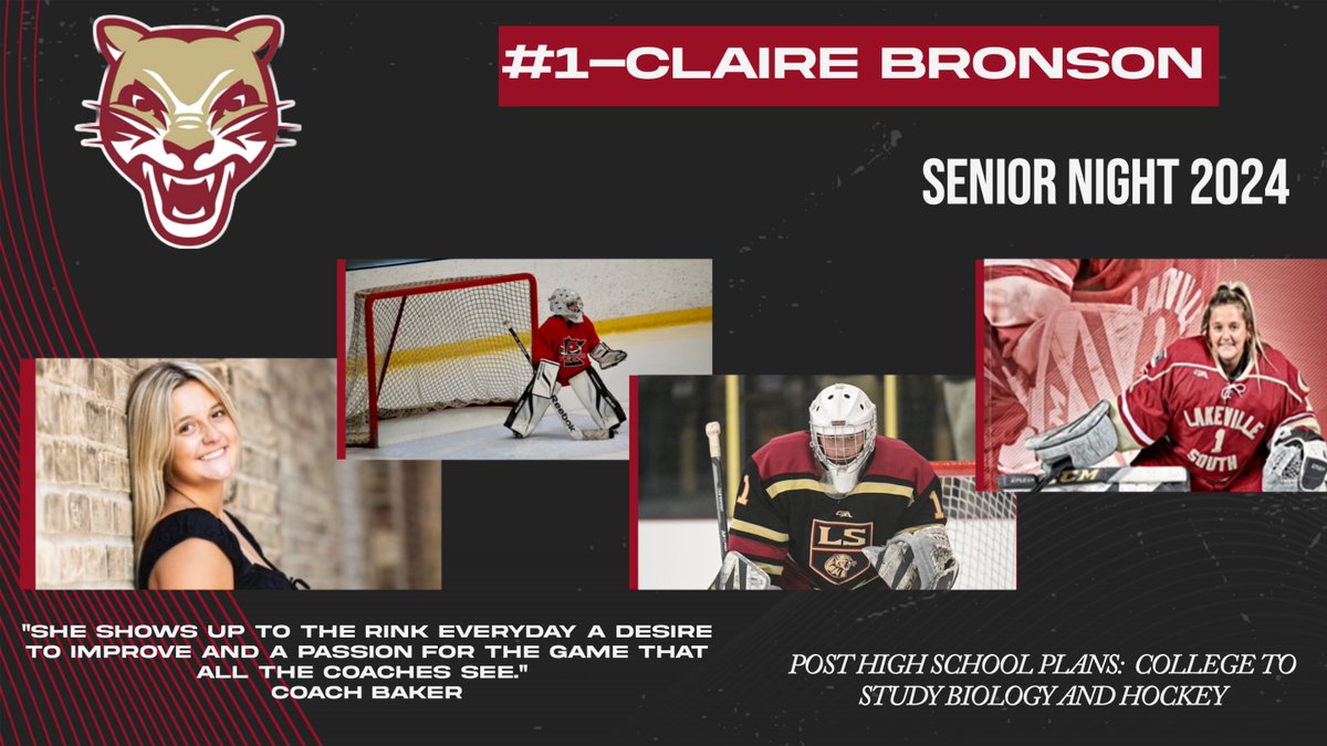 southgirlspuck's tweet image. Senior Spotlight -- Claire Bronson
Teammates say -- Funny, Hardworking, Cheerful, Leader, Big Sister
Claire says -- "You set yourself up for failure or success. You are the only one who can control effort."
Senior Night tonight at Hasse
#ThankYouClaire
#ThankYouSeniors