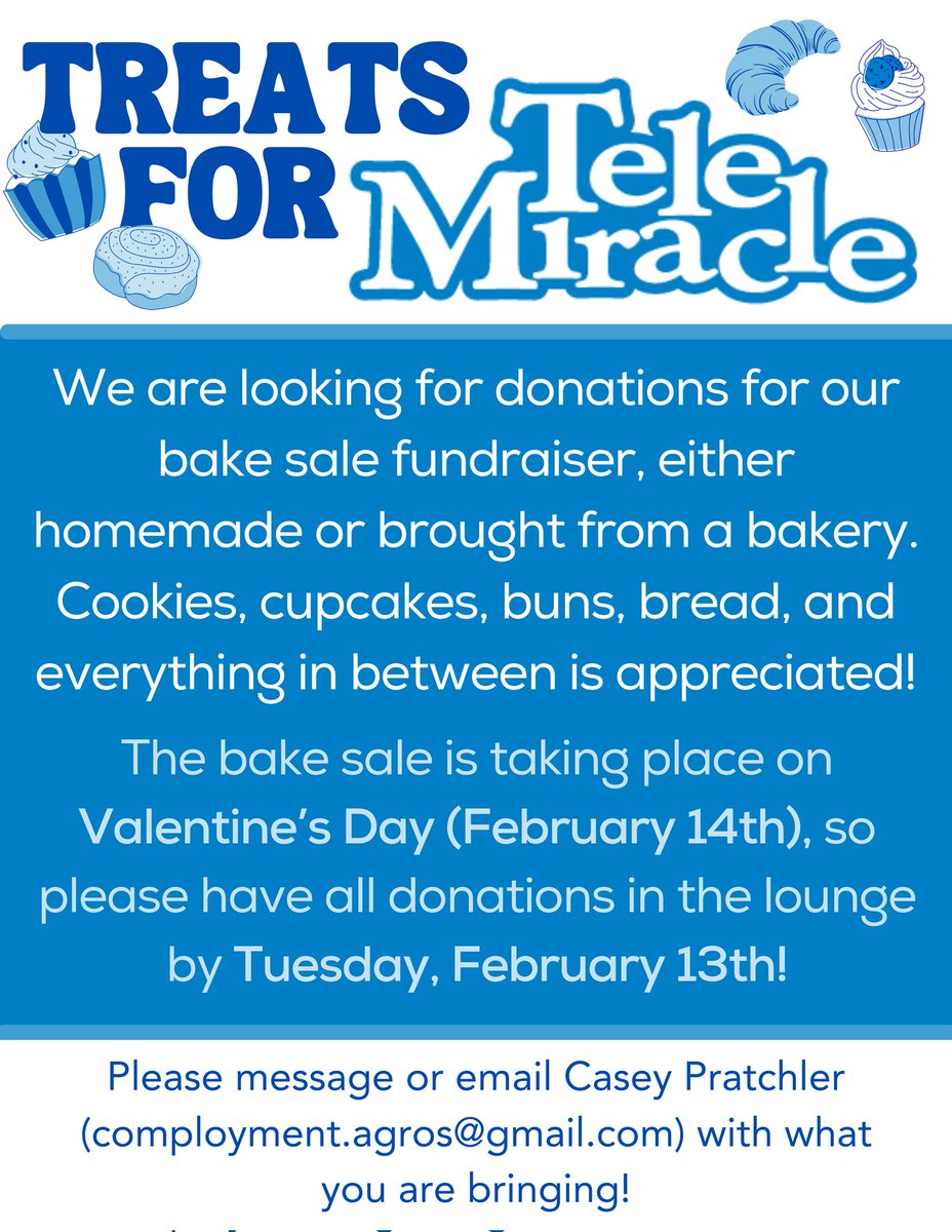 Goodmorning all! The Agros are doing a bake sale for bedpush! Here's what you need to know: