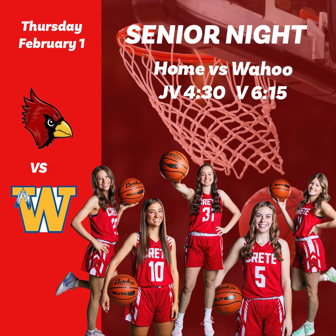 🏀Senior Night Tonight!!
🆚Wahoo
⏲️6:15
📍Crete High School
#BeCrete