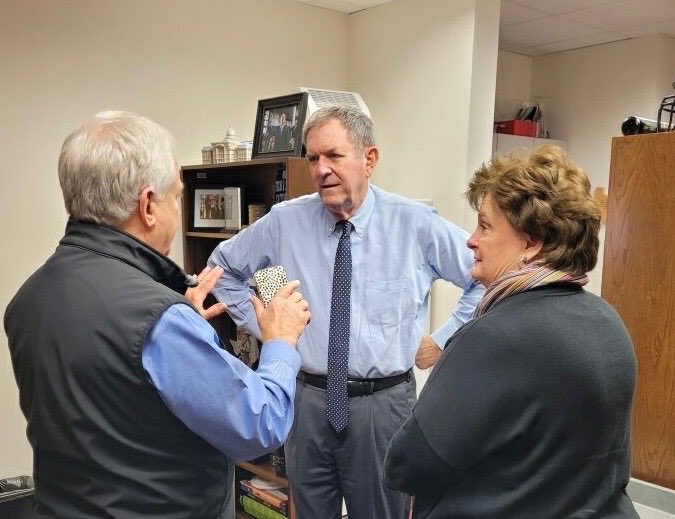 We love <a href="/RepStanLambert/">Stan Lambert</a> for many reasons:

Morally oak strong.

Loves the Lord &amp; the Lord’s people.

Servant leader.

Here he is listening carefully to Rev. Dr. Phil Christopher, Pastor Emeritus <a href="/fbcabilene/">First Baptist Church</a> &amp; <a href="/HSUTX/">Hardin-Simmons University</a> &amp; <a href="/ACUedu/">Abilene Christian University</a> Professor of Education Dr. Mary Christopher.

#txlege