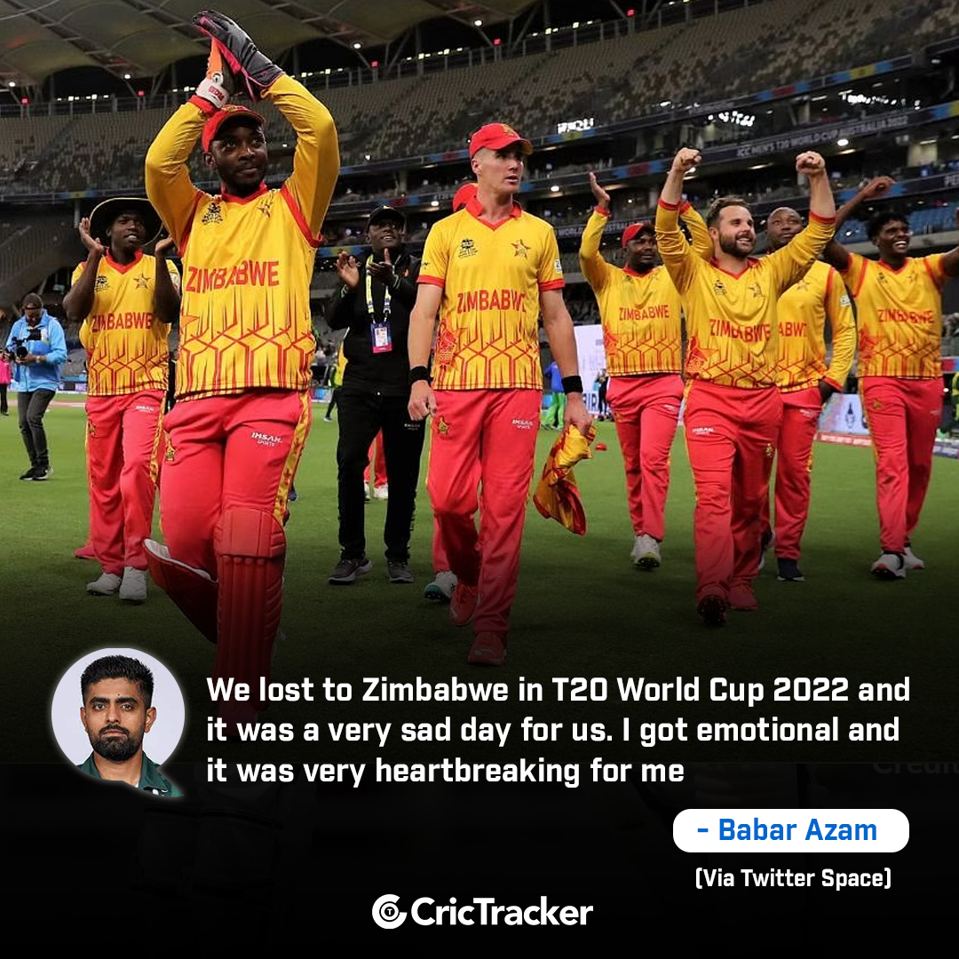 Babar Azam opens up about the emotional rollercoaster after their loss to Zimbabwe in the T20 World Cup 2022.