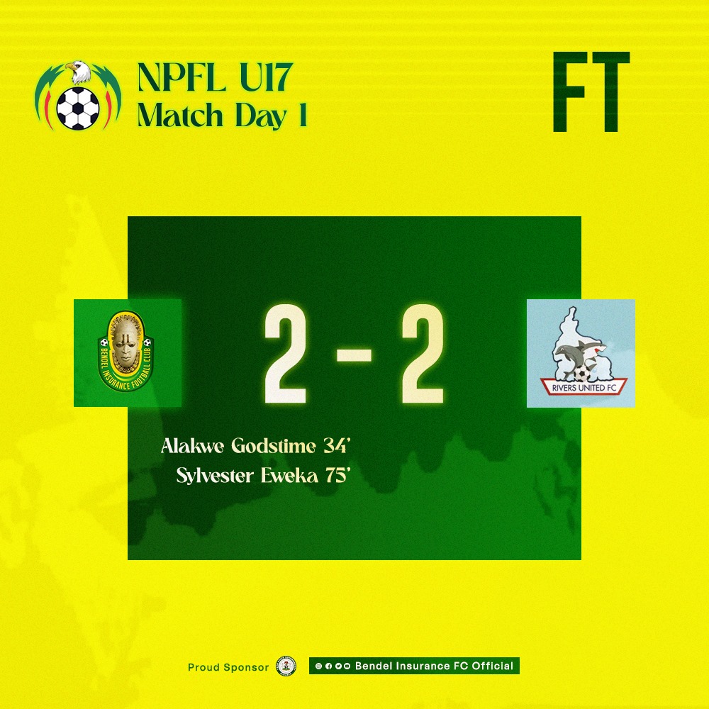 Binsurancefc's tweet photo. Spoils shared! 

BENDEL INSURANCE 2-2 RIVERS UNITED

#BINRUN
#NPFLU17 https://t.co/eAWzjir8Pa