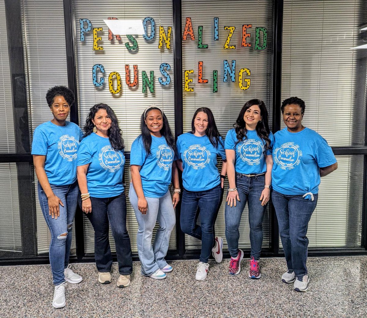 🙏Thank you, @HumbleISD_CBS, for our beautiful counselor shirt! We truly feel appreciated and loved. I could not ask for a better school district to work for! 💙 I love my job, my students, and my team! #PersonalizedCounseling #WorkOfHeart #SchoolCounselorWeek #HumbleMiddle 💜🐾