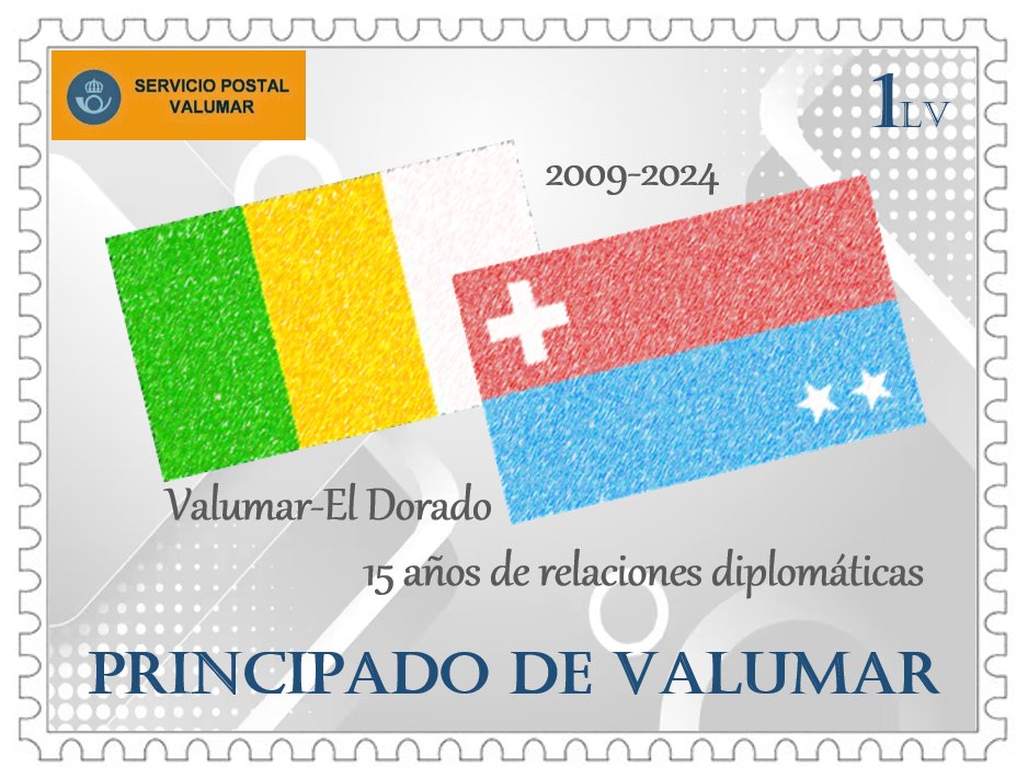 El Servicio Postal #Valumar ha emitido sello postal en conmemoración del XV aniversario de inicio de relaciones entre Valumar y El Dorado de <a href="/LuisFeLugo/">Luis Felipe Lugo</a> 

Noticia completa: valumar-centrodeprensa.blogspot.com
Servicio Postal: valumar-serviciopostal.blogspot.com

 #PostageStamps #micronación #micronation