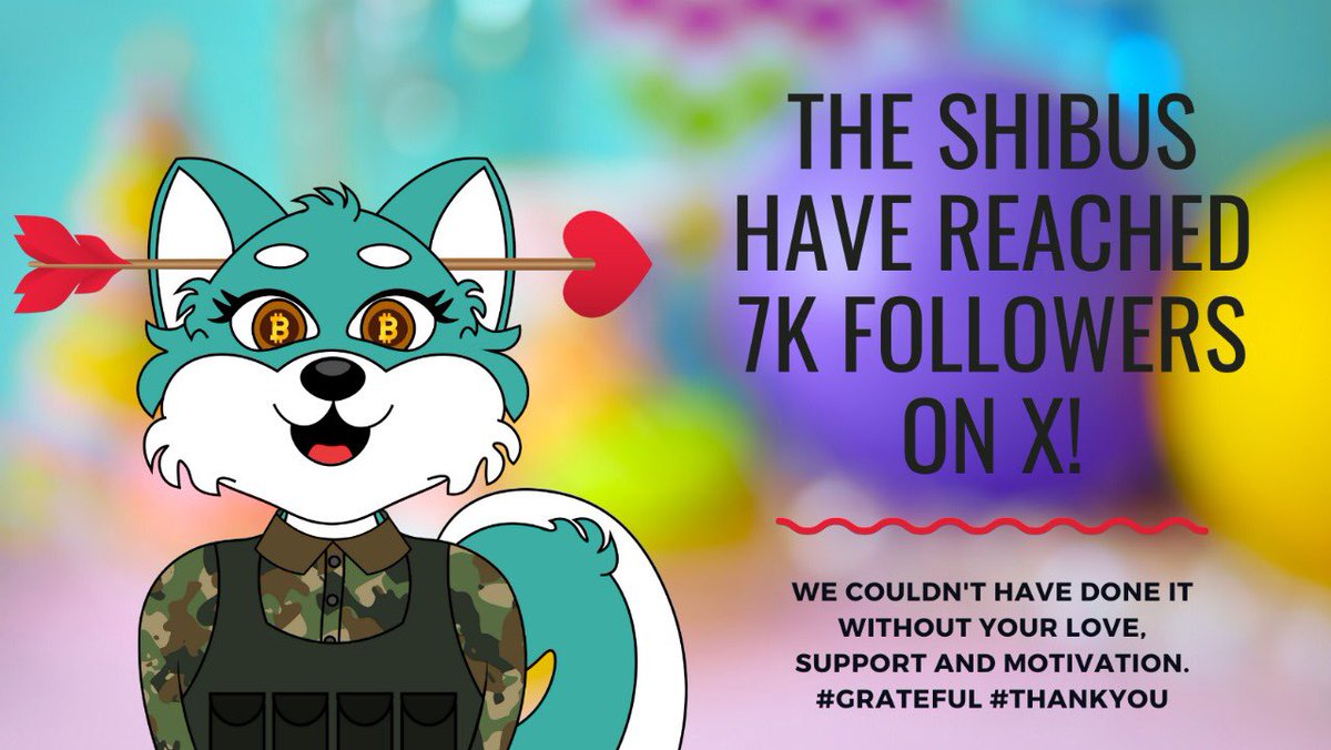 @ShibuSocietyNFT just reached 7K Followers 🥳🥂🍾 We could not have reached this milestone without all the love & support we received from our loving community in the 1 1/2 year we’ve been in the crypto space♥️. Thank you for believing, trusting and supporting the hard work &…