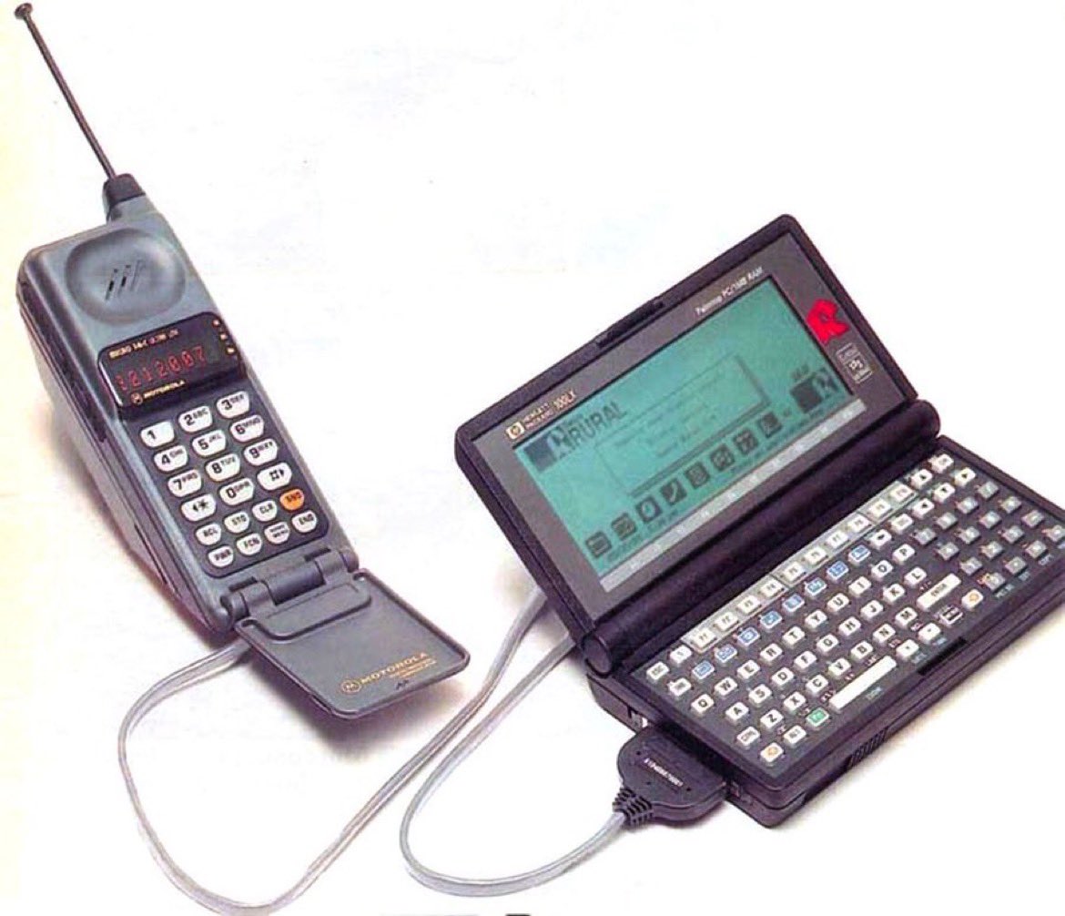 Evan Kirstel #B2B #TechFluencer (@evankirstel) on Twitter photo Yep this was mobile computing! Wireless internet with the Motorola MicroTAC and HP 100LX #MWC24 <a href="/jeffkagan/">Jeff KAGAN Industry Analyst, Columnist, Influencer</a> #ThrowbackThursday #TBThursday <a href="/JimHarris/">Jim Harris</a> Yep this was mobile computing! Wireless internet with the Motorola MicroTAC and HP 100LX #MWC24 <a href="/jeffkagan/">Jeff KAGAN Industry Analyst, Columnist, Influencer</a> #ThrowbackThursday #TBThursday <a href="/JimHarris/">Jim Harris</a>