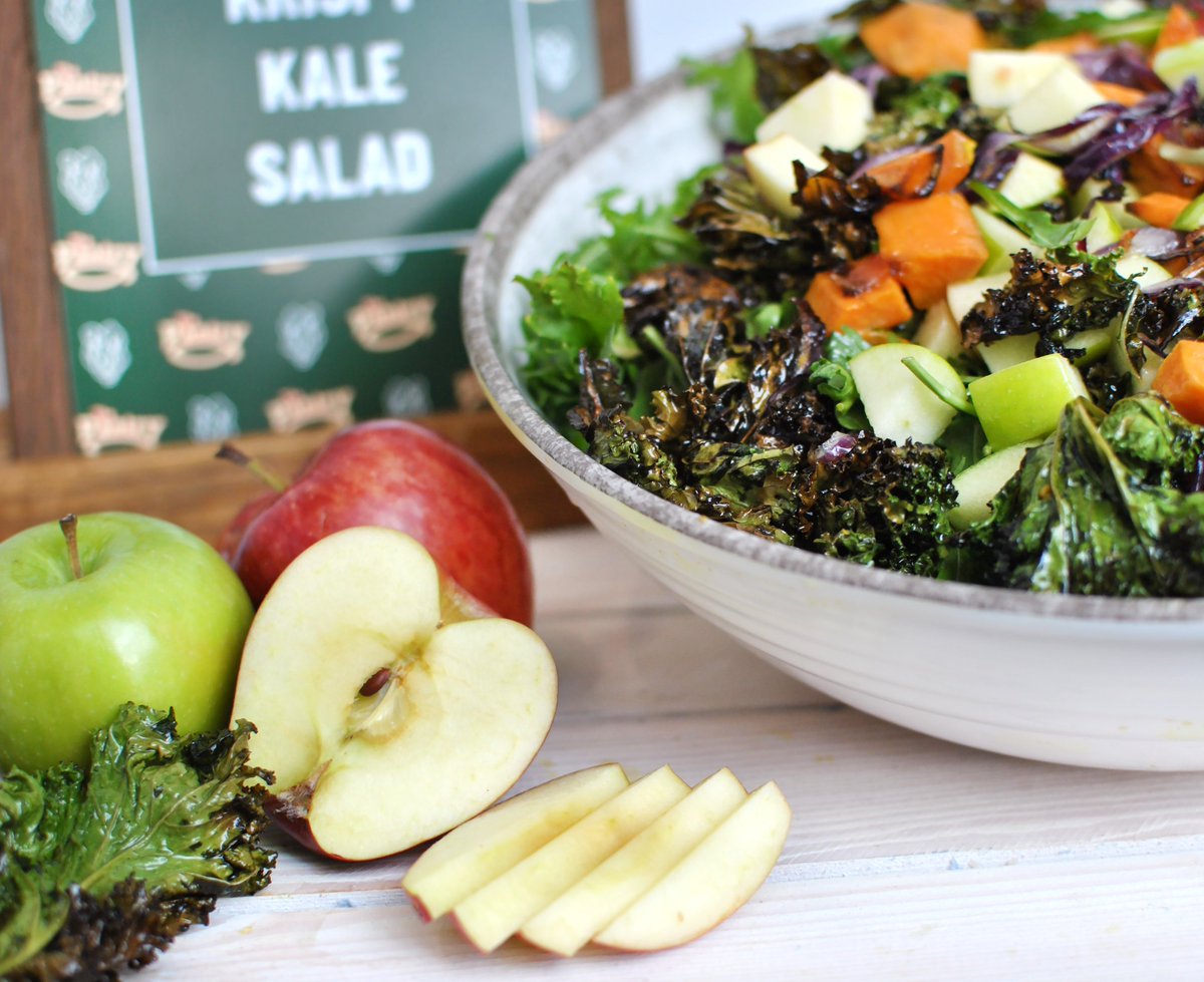 What happens when you buy too many greens? You tip the s-kales! It’s February, a new month, a new salad! This month we’ve got our tasty krispy kale salad! 🍎 

#supersalad #saladofthemonth #healthyeating #colourfulsalad #nutrition #thepantry #teampantry #kale #5aday #freshfood