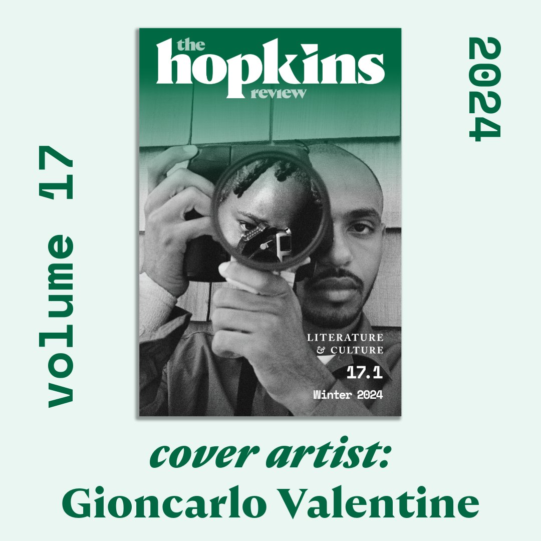 Cover reveal (year’s first cover by Gioncarlo Valentine)! Color reveal (we’ve gone green for 2024!)! Explore: hopkinsreview.com/volume-17/issu… Subscribe: hopkinsreview.com/subscribe Support: hopkinsreview.com/donate #MUSEday issue launch on @ProjectMUSE: muse.jhu.edu/issue/52008