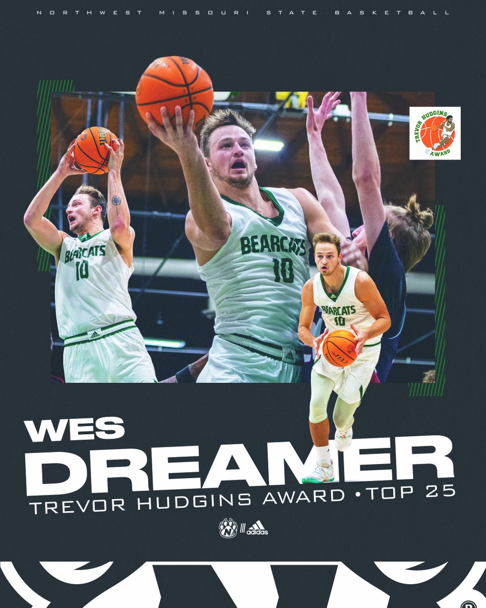 Senior forward Wes Dreamer has been named to the inaugural Trevor Hudgins Award Top 25 Watch List as announced by Small College Basketball. <a href="/NWBearcatMBB/">Bearcat Basketball</a> 

bit.ly/42p9lGh
