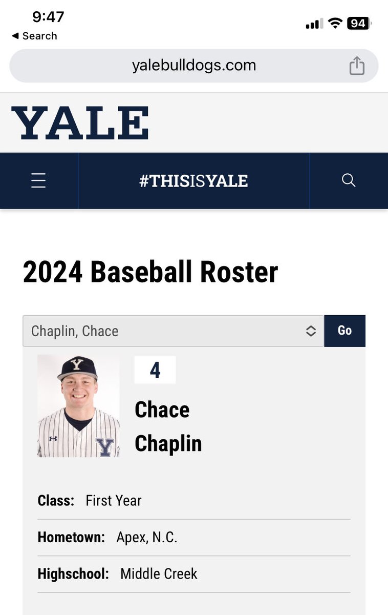 HappyChappy9s's tweet photo. Chace was recognized by https://t.co/drV76xObuf to be one of the Freshman impact players in the Ivy League. #thisisyale https://t.co/iUNnlnsxOG