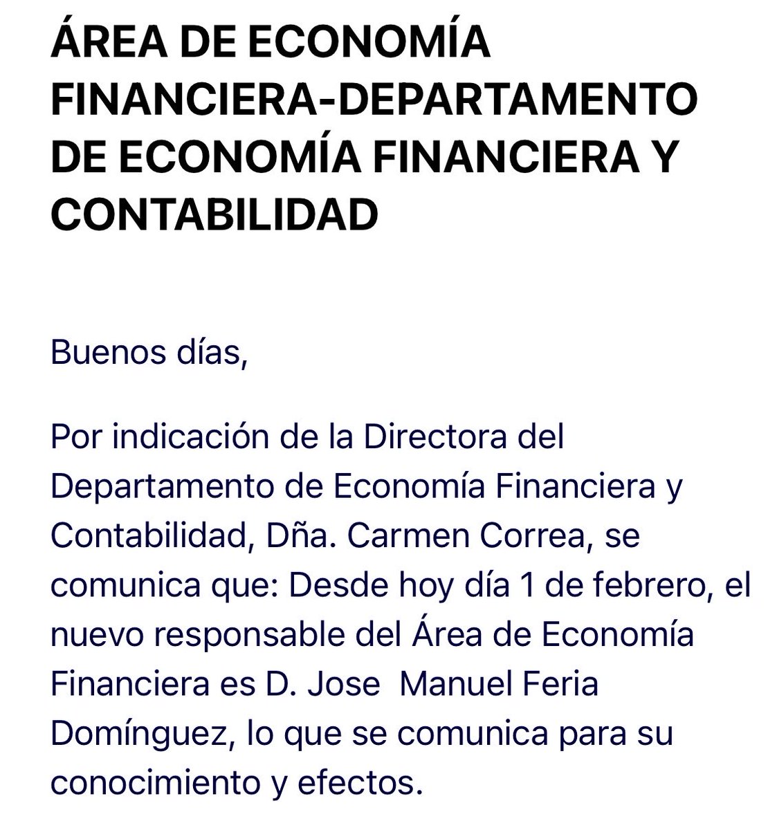 Inauguro hoy con ilusión💫💫una nueva etapa profesional como Jefe de Área de #Finanzas del ⁦@EcoFinConUPO⁩ de ⁦@pablodeolavide⁩. Espero estar a la altura 💪🏼#talentoUPO 🚀#ProudtobeUPO 🤗