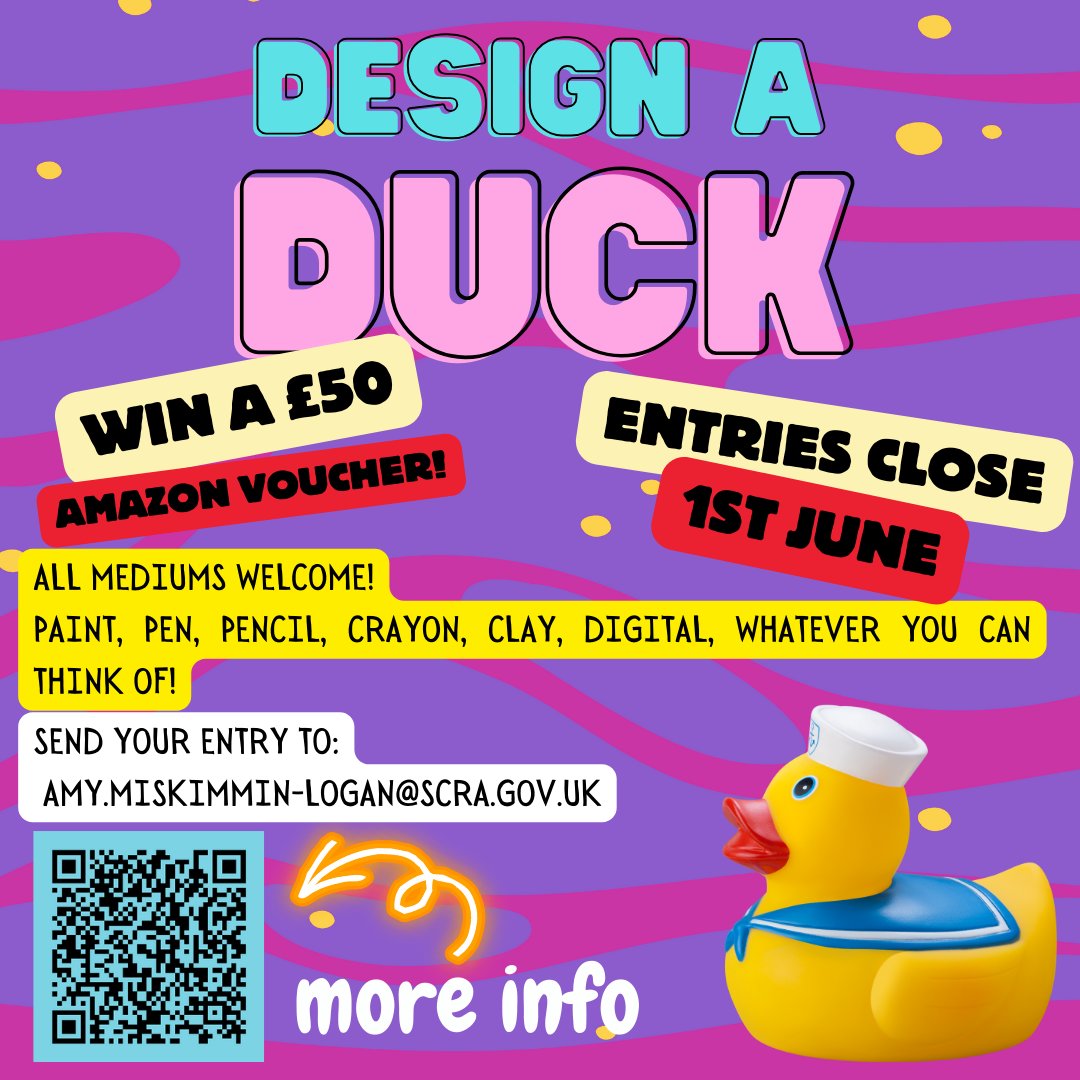 OHOV's Design a Duck competition is open to children and young people up to 18! The winning duck will be chosen by our board members for a £50 Amazon voucher 🤩 Competition closes 1st June - best get quacking! 🥰🎨🦆