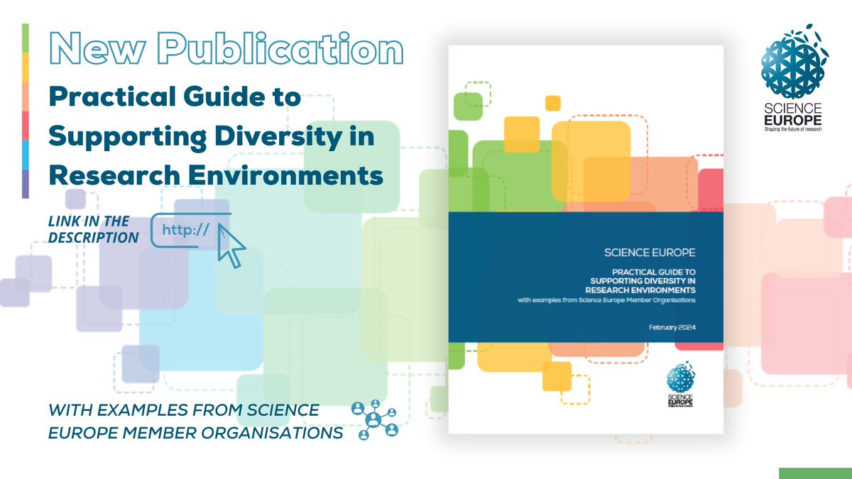 ❗Science Europe is this afternoon proud to release our Practical Guide to Supporting #Diversity in #Research Environments. Highlighting key findings from our 2023 survey, as well as #BestPractices from our Member Organisations. Read the Guide:🔗scieur.org/diversity-guide 📰