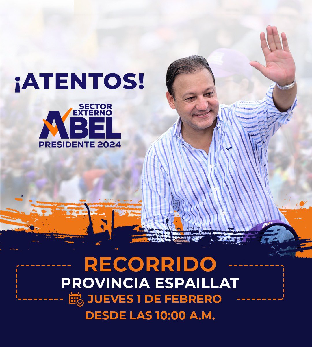 Gonzalo2028RD's tweet photo. ¡Atentos!
Hoy #AbelPresidente estará visitando la provincia Espaillat, respaldando a nuestros candidatos municipales en cada rincón del país.💜✌🏻
En febrero y en mayo, el VoTo va #MoradoEnTodo 💜💜⭐️
#SEAbel⭐️ https://t.co/gBCEeYgl9k