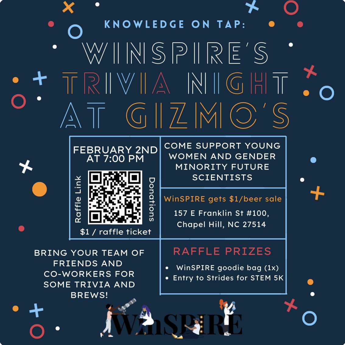 Trivia night is this Friday! Entry is free, so join us for some trivia, drinks, and raffle prizes!