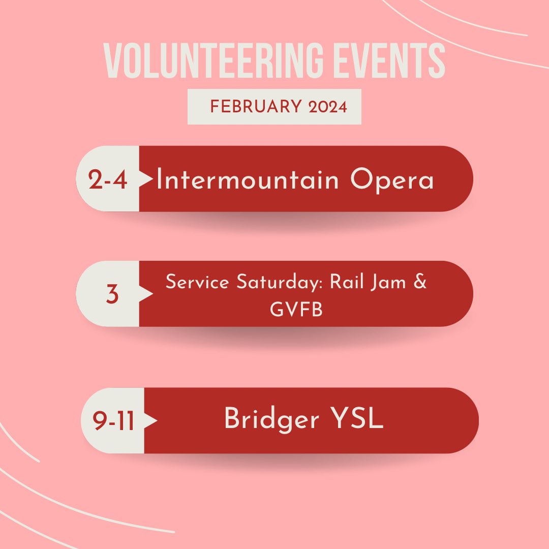 AMAMontanaState's tweet photo. Happy February! We have lots of volunteering opportunities for you this month to rack up those points towards ICC! Please use the link in our bio for more info and signing up. @jabsbizschool https://t.co/vUhuwHTk8H