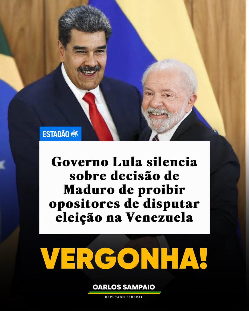 Lula transformou o Brasil num país que bajula e legitima ditaduras. Isso envergonha, profundamente, o nosso país perante o mundo. Postura absurda, antidemocrática e inaceitável!