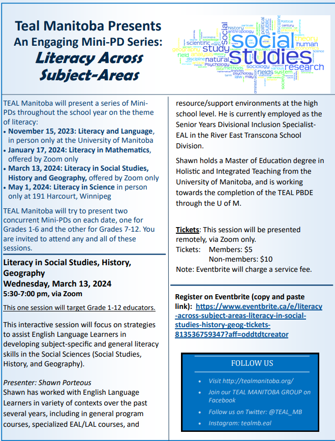 teal_mb's tweet photo. Hope you can join us on March 13th for our next PD on Zoom. https://t.co/i3qzISXwJM