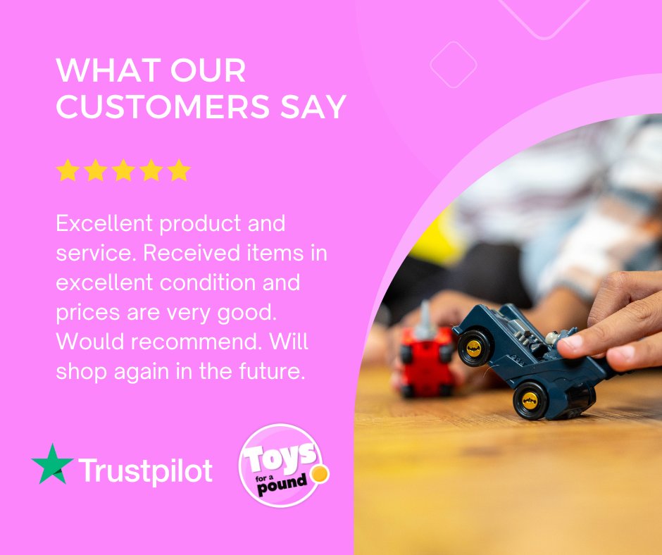 Thank you so much for the lovely review, Joe! 😃 We're thrilled to hear you enjoyed shopping with us so much! 🤗 #toysforapound #toys #toy #cheap #cheaptoys #kidstoys #bargain #bargaintoys #dealfinder #deals #sale