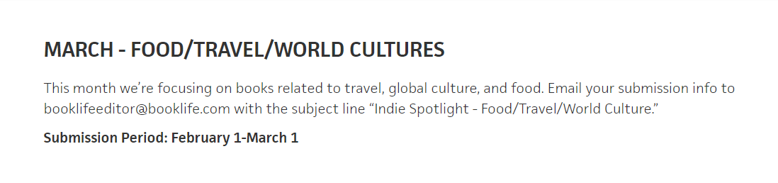BookLife's March Indie Spotlight opportunity is open for submission! For more info and instructions on what to include, go to ow.ly/erMK50Q3t1u
#BookLife #BookPromo #IndieAuthor