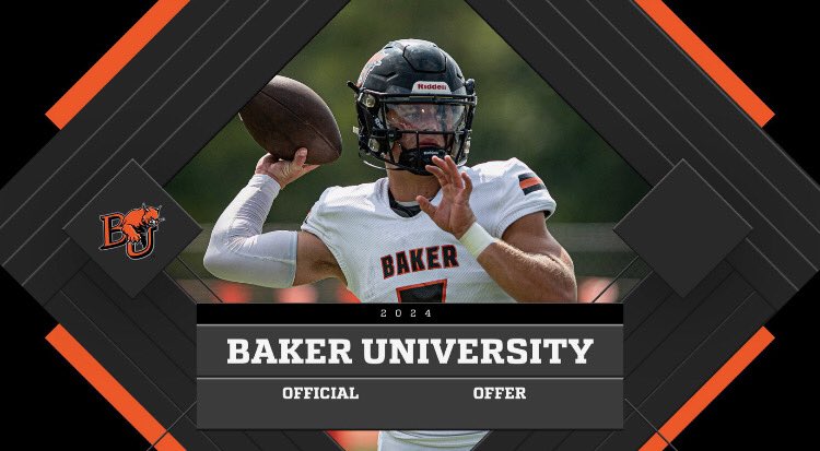 I am thankful to receive my 8th offer from <a href="/BakerU_Football/">Baker University Football</a>!
<a href="/GETrailblazerFB/">GARDNER EDGERTON FOOTBALL</a> <a href="/CoachJesseOwen/">Jesse Owen</a>