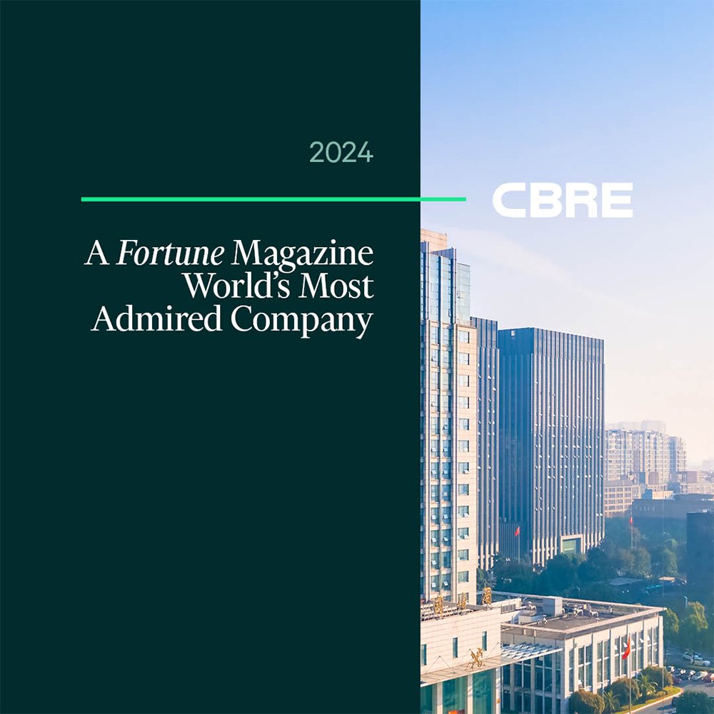 CBRE has been named a World’s Most Admired Company by <a href="/FortuneMagazine/">FORTUNE</a> cbre.co/4bnZ8yi #MostAdmiredCos