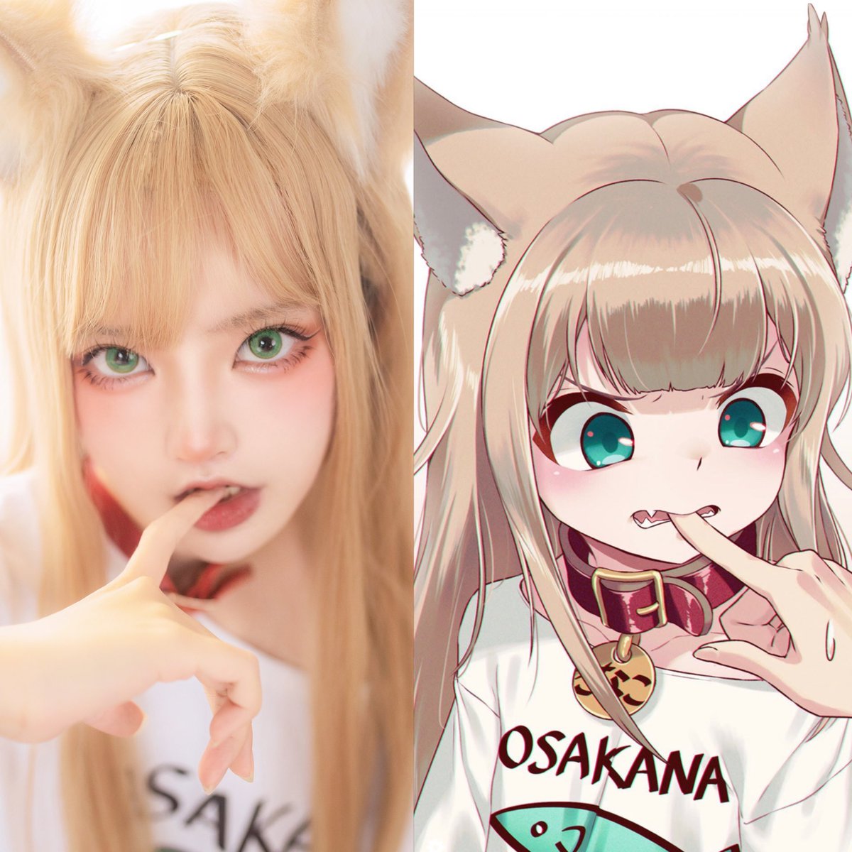 #原作の隣に自分のコスを貼る
きなこちゃん( ˘ ³˘)♥ https://t.co/PNI0leb1NV