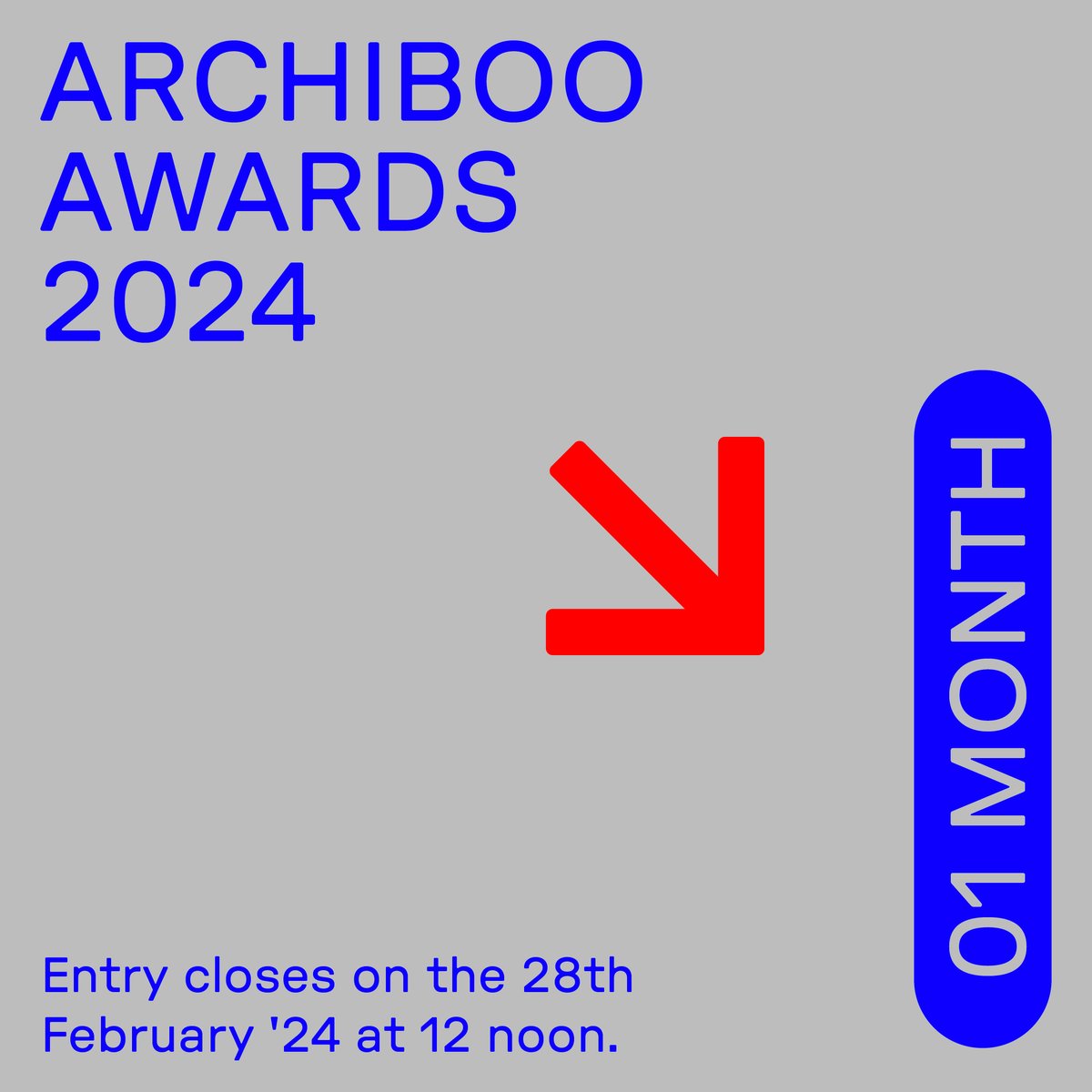 🚨 Just under one month to go until the Archiboo Awards Deadline 🚨 Whether you're an architect pushing boundaries or a designer delivering slick websites, this is your chance to shine! Submit your entry before the 28th of February. archibooawards.com