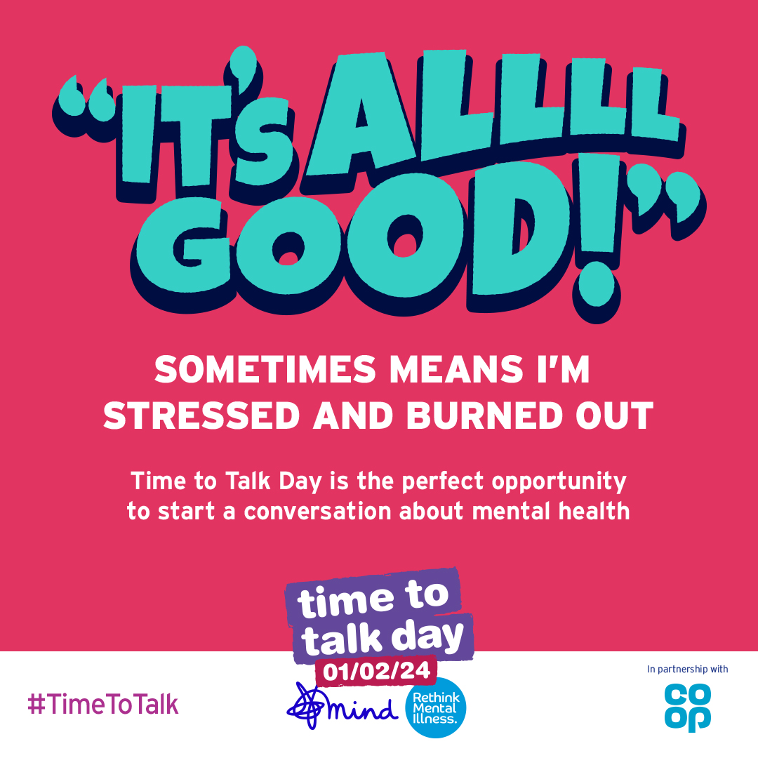 'Time to Talk Day is the nation's biggest mental health conversation. Happening every year, it's a day for friends, families, communities and workplaces to come together to talk, listen and change lives' A conversation that has the power to change lives.