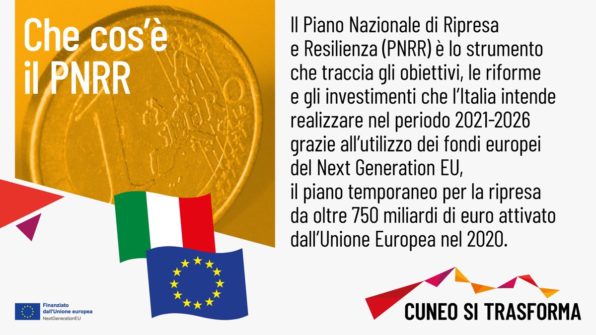 Se per te il PNRR non è altro che l’inizio di un codice fiscale ti consigliamo di leggere con attenzione questo post...
#cuneositrasforma