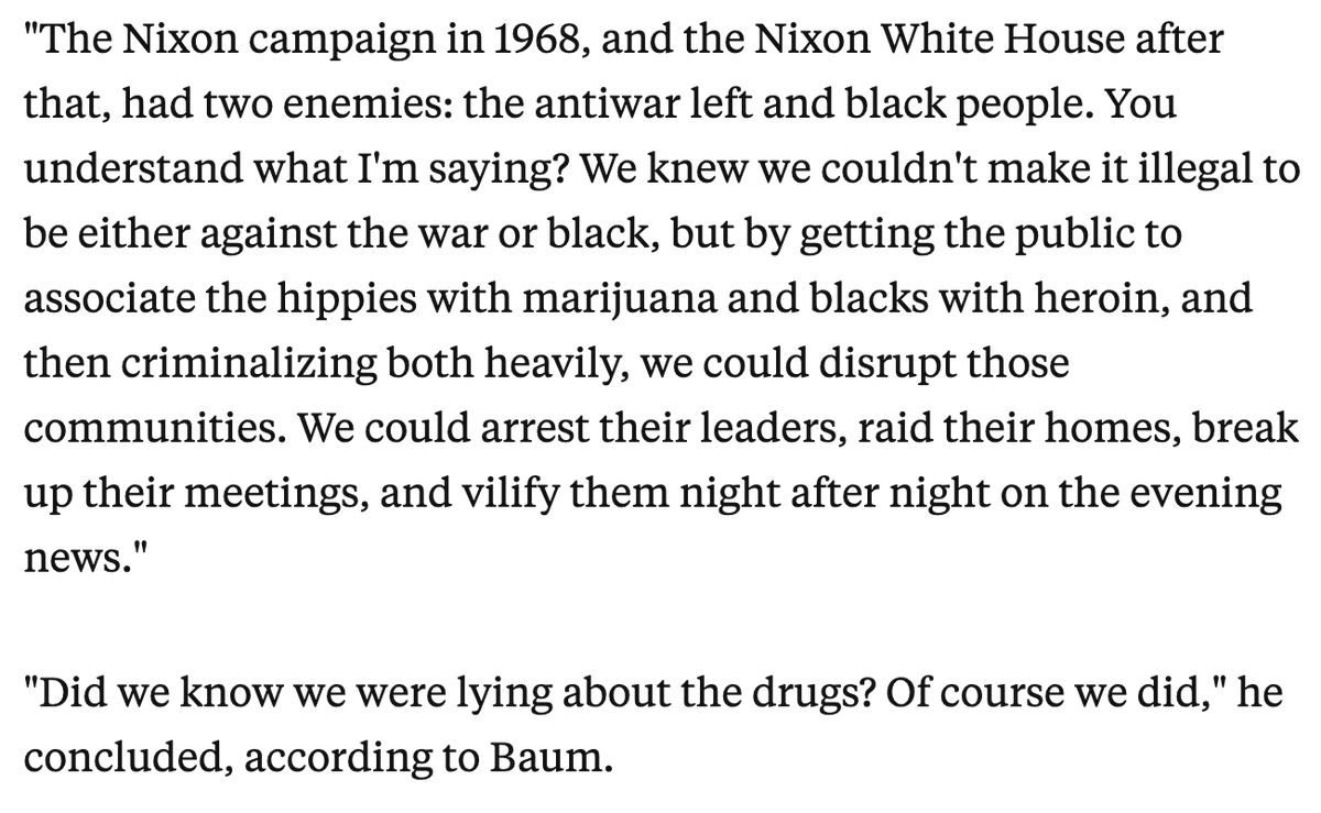 Radle's tweet photo. @DEAHQ It is an incredible affront to do Nixon today. You should remove this post. Nixon did more to harm the black community than any other President in the 20th century.  And he did it with the War On Drugs. #SHAMEFUL @VP @POTUS @SenSchumer #BlackHistoryMonth #Cannabis https://t.co/GHHoWNqCx1
