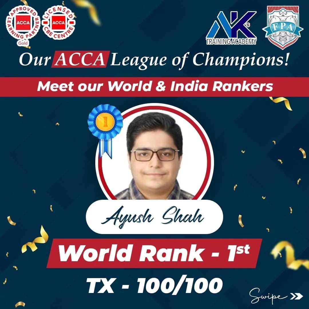 fpaedutech's tweet photo. Hats off to our ACCA rankers!

It's not just a rank - it's a badge of honour earned through countless hours of dedication and determination. Your hard-earned ranks are a reflection of your exceptional abilities.
   
#1WorldRank #AllIndiaRank #ACCARank #WorldRank #ACCAWorldRank https://t.co/py4cz2cLia