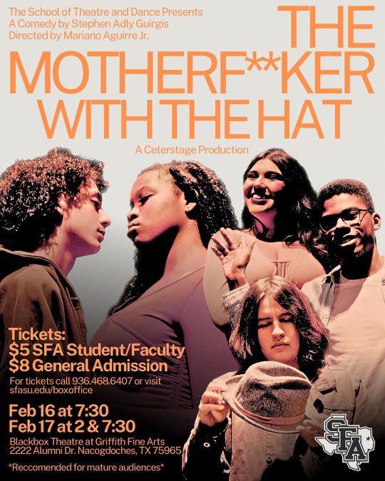 For tickets call 936.468.6407 or visit sfasu.edu/box office. We can’t wait to see you there!