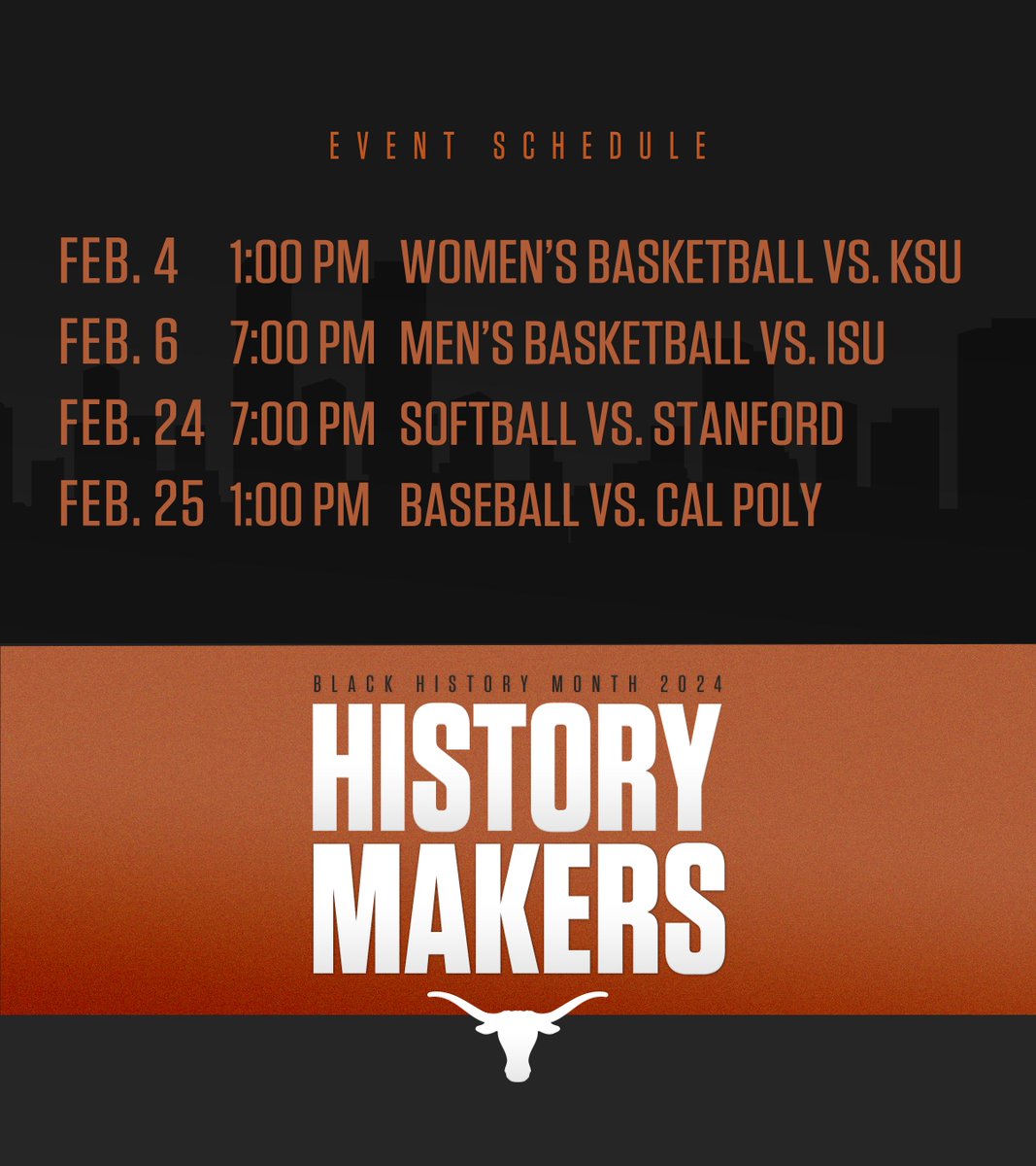 In honor of #BlackHistoryMonth, we’re celebrating our History Makers who have made an impact on the Forty Acres, in their communities and in their professions. We honor those who paved the way for future Longhorns and celebrate those who carry on the legacy. #HookEm