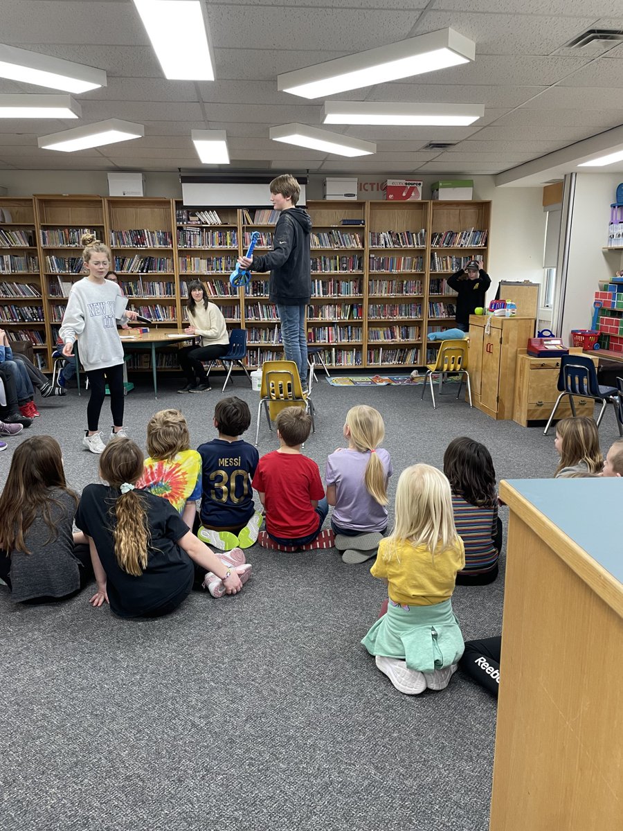 Our Grade 5-6 Class wrote, rehearsed and then performed short plays that taught a moral for our Grade 2-3 classroom.

Great job, kids!