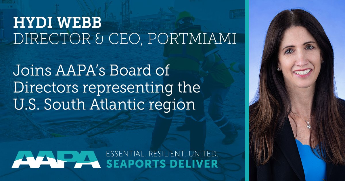 We're excited to welcome Hydi Webb, the Director & CEO of #PortMiami, to the AAPA board! With over 30 years at PortMiami, Hydi brings a wealth of expertise and knowledge. We look forward to advancing policy on behalf of America’s ports together! #MaritimeIndustry #AAPA #Welcome