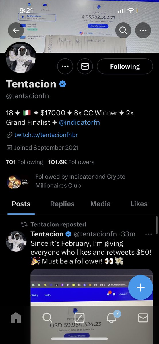 Brownpants95's tweet photo. @tentacionfn Following! PayPal fearthedeer34@icloud.com https://t.co/RJCXgVBItn