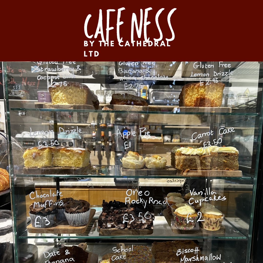 invcathedral's tweet photo. Indulge in Delightful Treats at Cafe Ness! 🍰☕️  Discover warmth and flavor with our delicious home baking and soul-warming soups.   And, why not bring your furry friends along for a little treat during your dog walk?  #GreatCoffee #CafeNess #Inverness #RiverNess 🐾 https://t.co/Az9ZURwEhB
