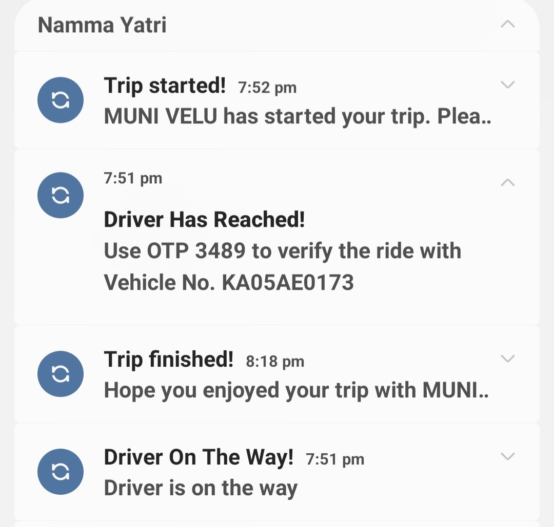 DivyaLakshman10's tweet photo. @nammayatri You GUYS DO NOT HAVE A SAFETY NUMBER FOR YOUR TRAVELLERS!!!!! SUCH A SAFETY ISSUE ALSO I AM TOLD I WILL BE CONTACTED BACK IN 24 HOURS!!!!!! He threatned me to do whatever he wants with me and then throw me off somewhere!! Wow the kind of drivers @nammayatri has!!!! https://t.co/12LwXOdWlm