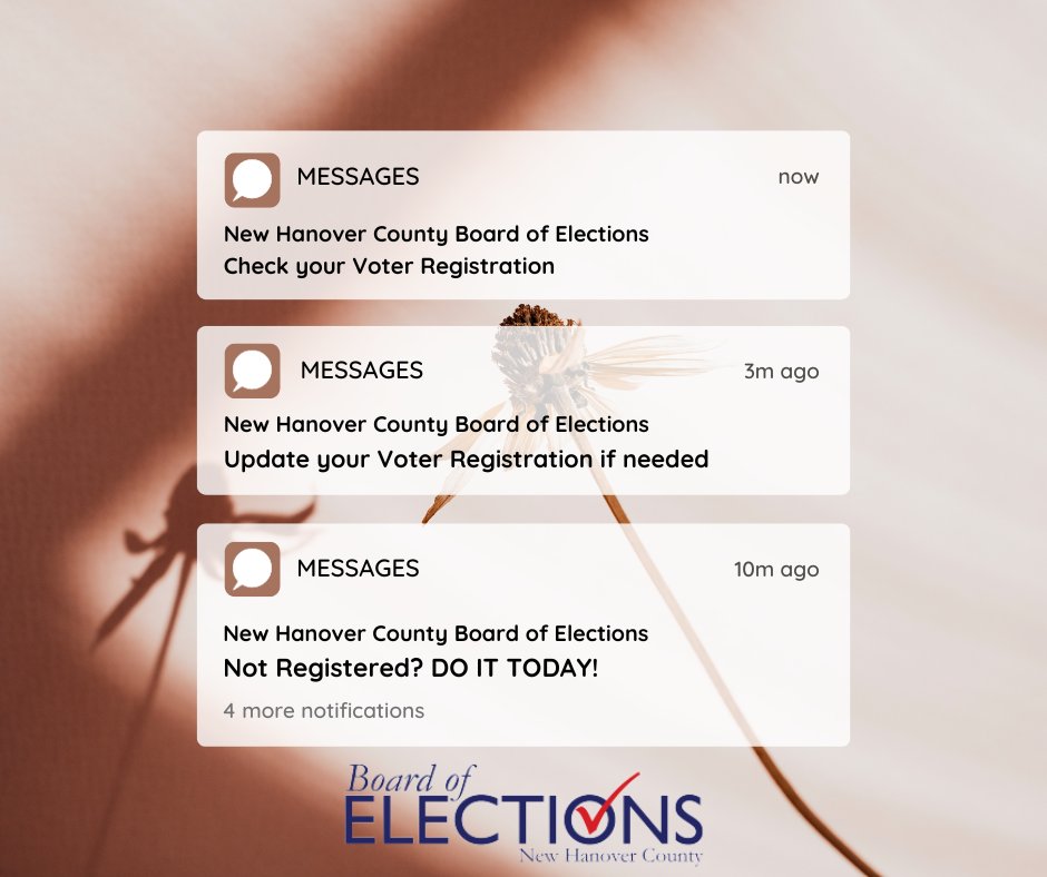 nhcvote's tweet photo. The last day to Register to Vote, or change your Party Affiliation before the Primary Election is 2/9/24. Check your registration status here : https://t.co/kDN6IMsLTF https://t.co/mWV7t9BkCy
