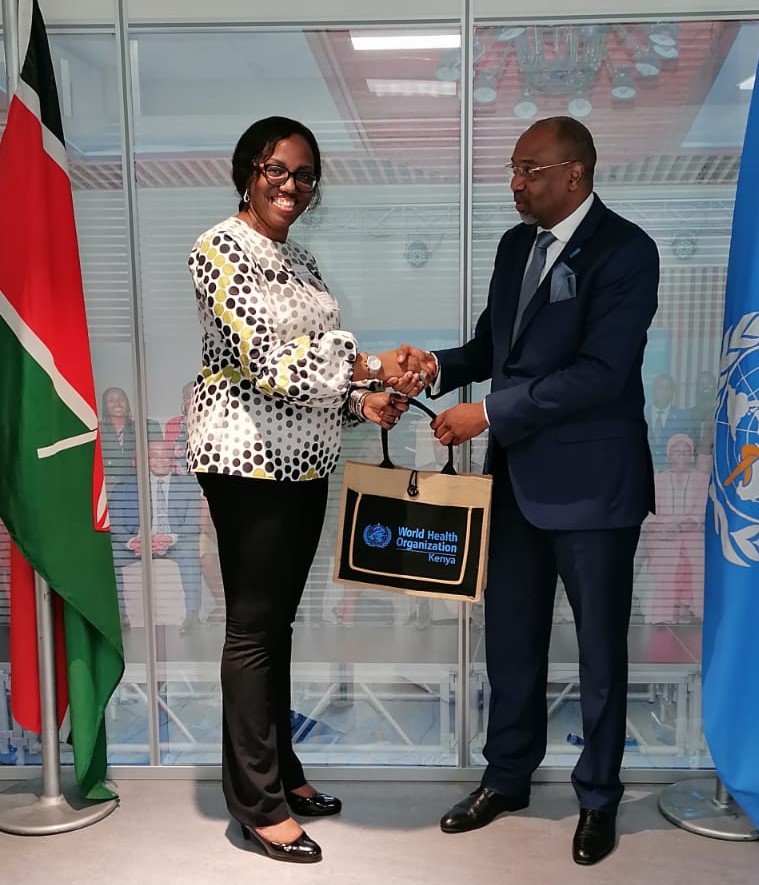 WHOKenya's tweet photo. WHO Rep Dr. A Diallo, today hosted MSH Vice President Dr Aday Adetosoye, MTaPS Country Project Director, Dr Kusu Ndinda &amp; Dr Joseph Mkoko in a courtesy call for collaboration &amp; synergy on discussions around healthcare gaps &amp; aligning efforts for more impactful interventions https://t.co/I5fRAQaUDm