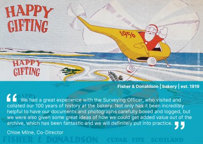The Scottish Business Archives Surveying Officer works with lots of different types of family businesses to help advise on and promote historical business records. We loved this 1956 advertisement from the archive of family bakery <a href="/FisherDonaldson/">Fisher & Donaldson</a> #scottishfamilybizday