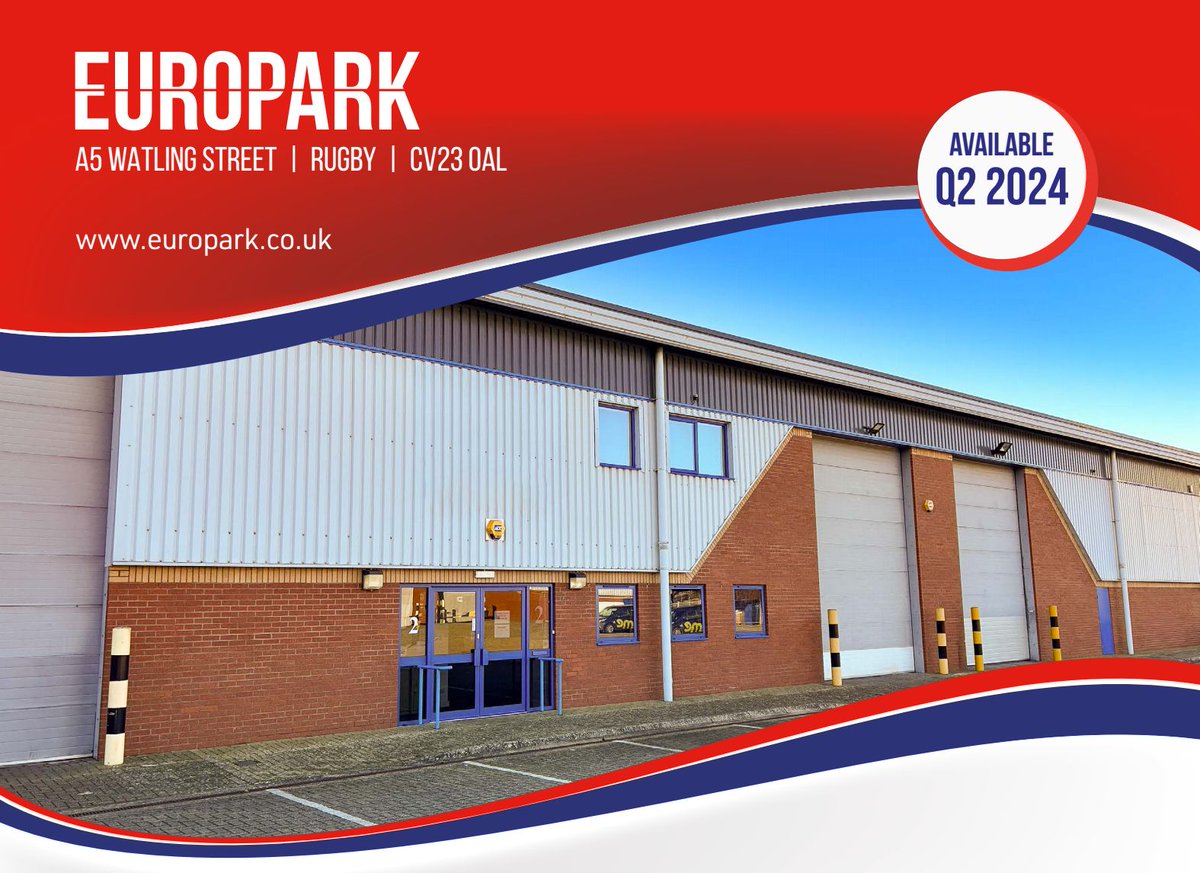 europark_rugby's tweet photo. Good quality mid terraced industrial / warehouse and office unit coming to the market in Q2 2024.  5,853 sq ft.  Excellent location on the A5 near Junction 1 M6, Junctions 18 &amp; 20 M1, and A14.  #europark_rugby #industrial #industrialunits #Rugby #logistics #warehouse https://t.co/tNVnNpkIOm