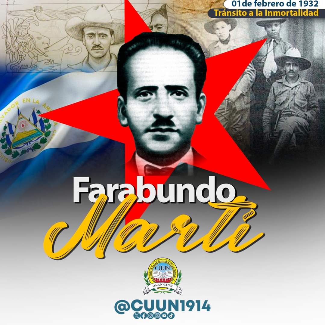 #01Febrero // Rendimos homenaje al líder salvadoreño Farabundo Martí, la fuerza histórica de su lucha nos acompaña para resistir y combatir el asedio imperial. 

#4519LapatriaLaRevolución
#CUUN1914