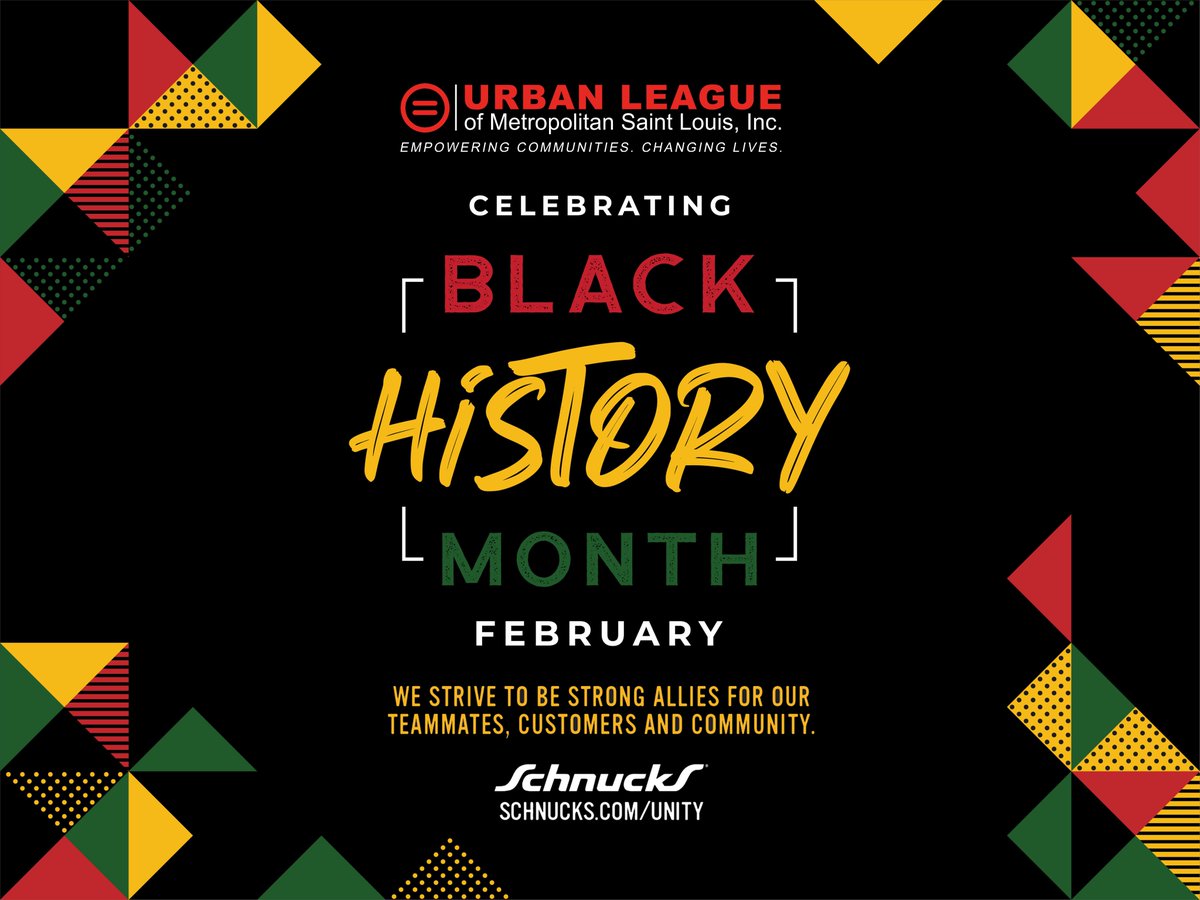ulstl (@ulstl) on Twitter photo 🎉🖤 Celebrate Black History Month by joining the fundraiser with #Schnucks & The #UrbanLeague! From Feb 7-20, you have the power to make a real impact!
#BlackHistoryMonth #SchnucksGivesBack #MakeADifference #ULSTL #UnityIsPowerr 🎉🖤 Celebrate Black History Month by joining the fundraiser with #Schnucks & The #UrbanLeague! From Feb 7-20, you have the power to make a real impact!
#BlackHistoryMonth #SchnucksGivesBack #MakeADifference #ULSTL #UnityIsPowerr