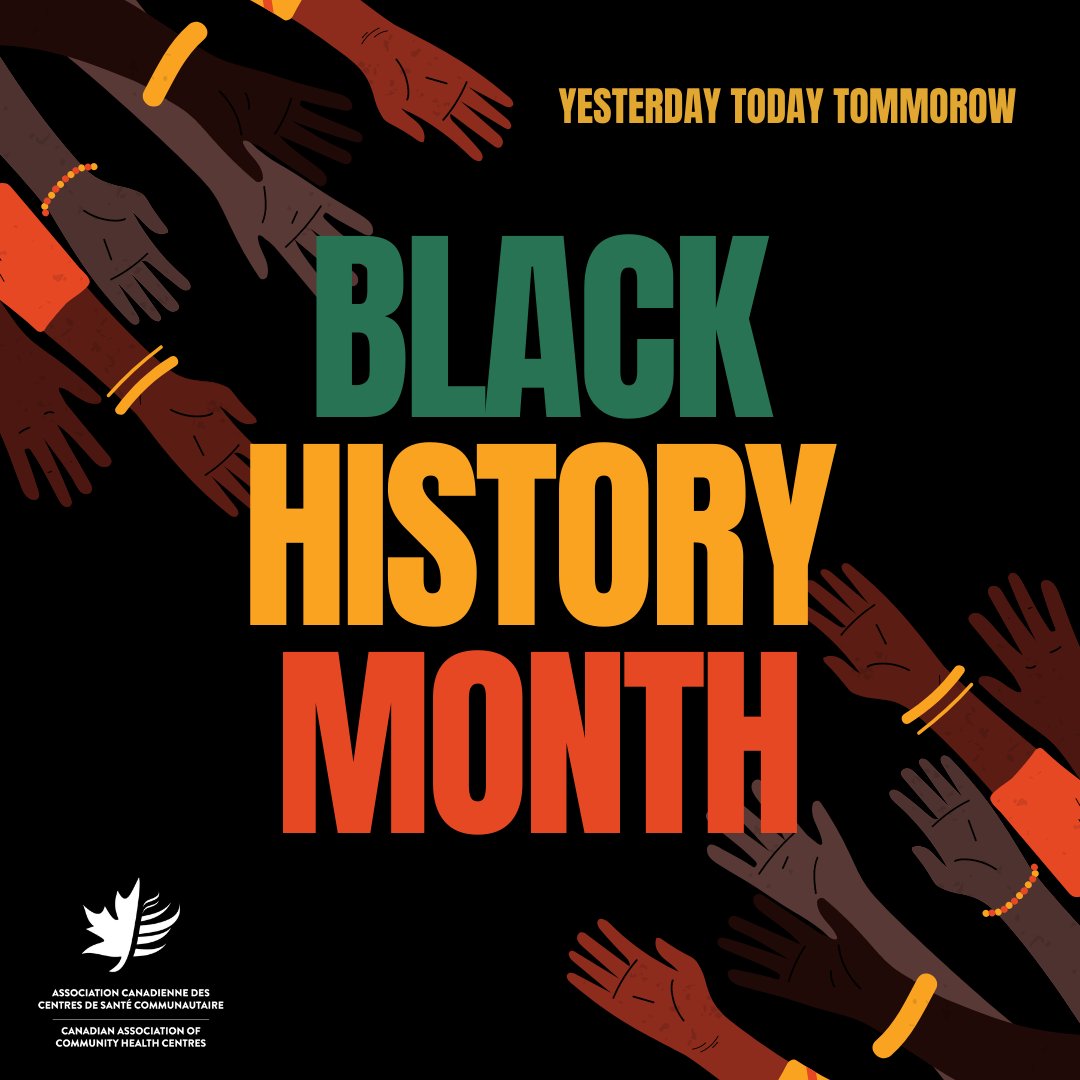 CACHC_ACCSC's tweet photo. February 1st marks Black History Month across Canada. CACHC is honoured to amplify the work of our Community Health Centre members that support Black communities, not only this month, but everyday of the year! Check our social media to see some of our CHCs work. #SupportCHCs https://t.co/tidpsBEr5Y