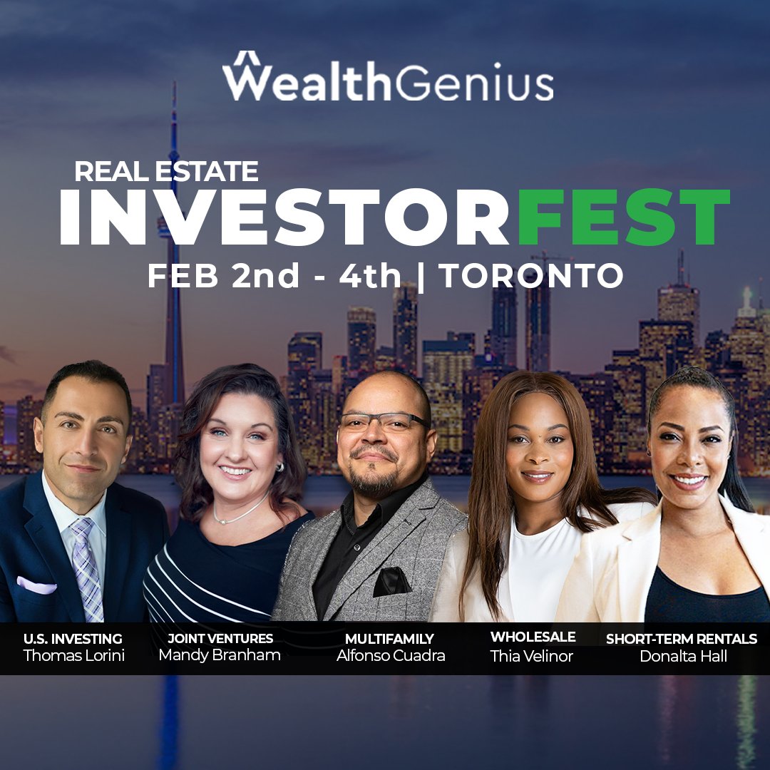 ALFONSO13's tweet photo. The Real Estate InvestorFest is coming to Toronto!!! 🤯 Feb 2-4th
Don’t miss this chance to learn, grow, and succeed in the exciting world of real estate investing!
DM for ticket 🎫 info!!!!!!!

#WealthGenius #realestate #realestateinvestment #alfonsocuadra #RealEstateCoaching https://t.co/CWSHryDARr